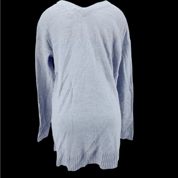 NWT Metallic Silver Distressed Holy Sweater Cutout Cold Shoulder Sz S - Picture 6 of 6